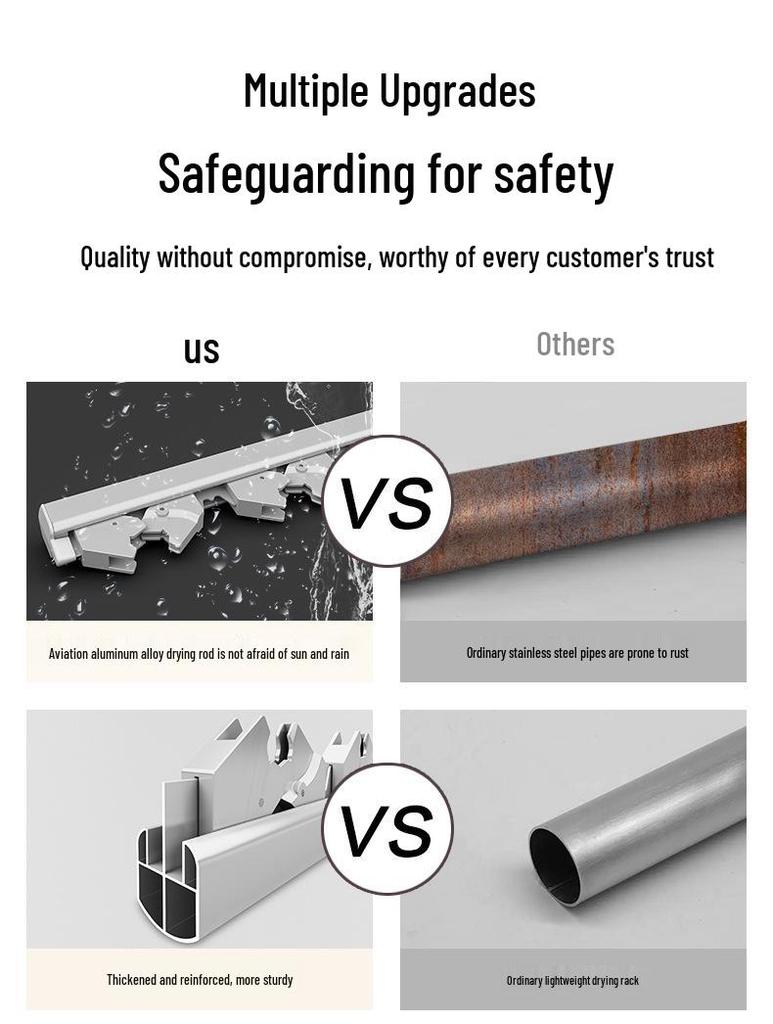 Invisible Wall-Mounted Retractable Clothes Drying Rack for Balcony and Home Use