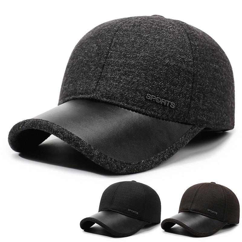 Middle-Aged and Elderly Father Cap Warm Old Man Cap Ear Protection Velvet Thick Riding Baseball Cap