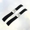 2Pcs Breathable Silicone Watch Belt 22Mm Waterproof Replacement Strap Foldable Design Eco Friendly Material Stainless Steel