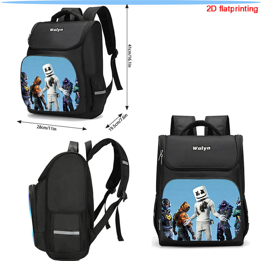 FORTNITE Cartoon Kids School Bag, Large Capacity & Multi Compartment Durable Backpack for Daily Use, Boys Girls Age 6-10
