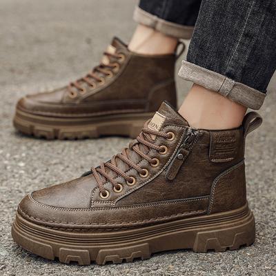 Knöchelhohe Stiefel Outdoor Dicke Sohle Herren Arbeitsstiefel Neue Mode Herrenstiefel High Top Lässige Sportschuhe für Herren Designer Rutschfest