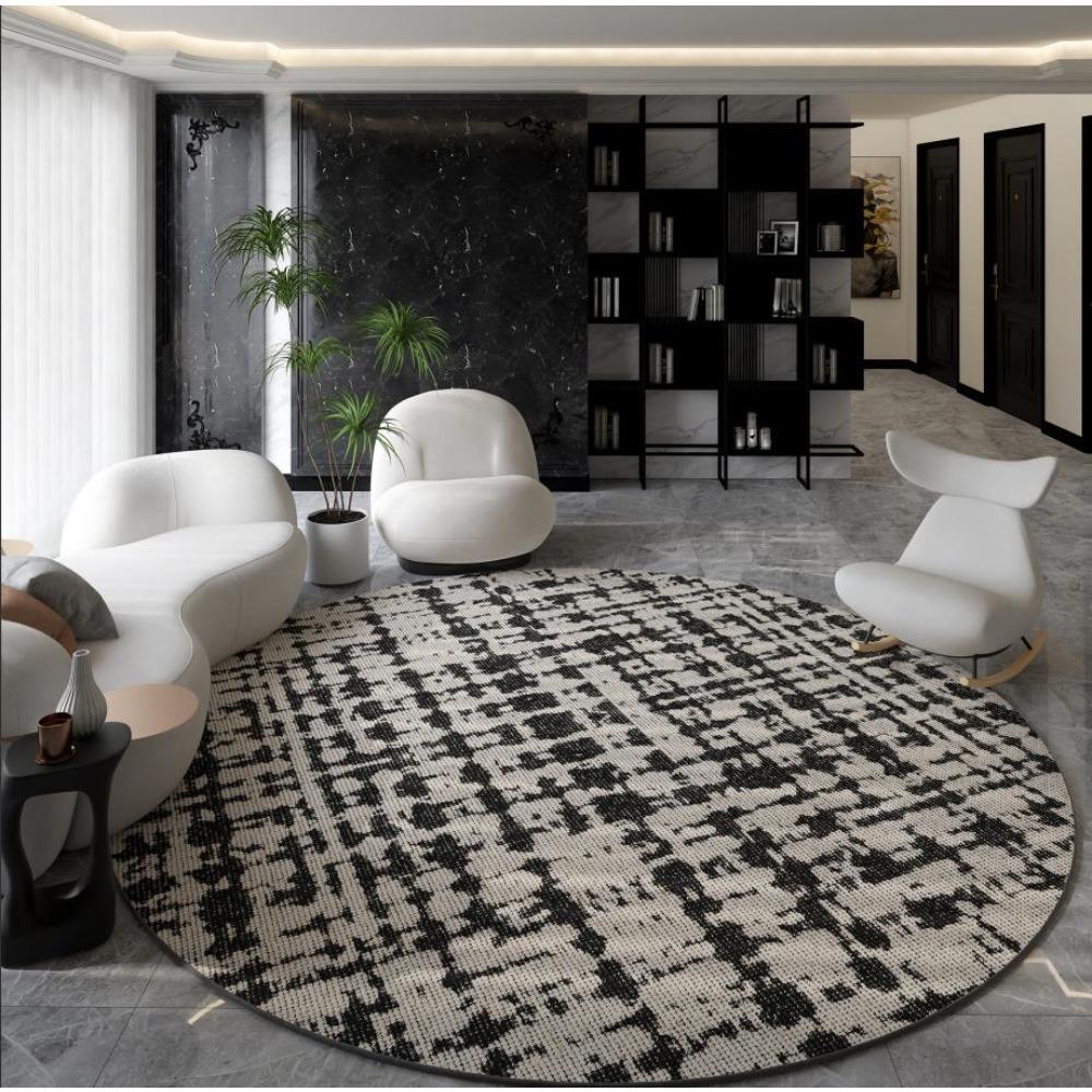 Nordic Style Living Room Decoration Round Carpet Light Luxury Rugs for Bedroom Thicken Plush Floor Mat Fluffy Soft Cloakroom Rug