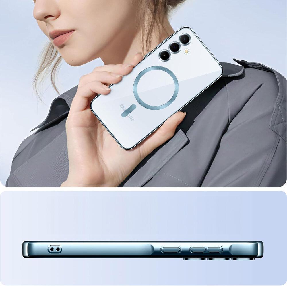 Case for Samsung Galaxy A35 5G, Electro MagSafe, blue + Glass Screen Protector
