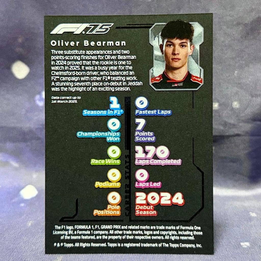 Used Topps F1 Turbo Attax 2025 Oliver Bearman
