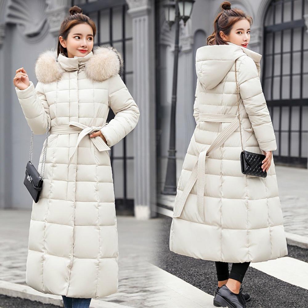 Moda durevole Moda durevole Inverno Donna Piumino Parka imbottito in cotone Giacca lunga ispessita Calda casual
