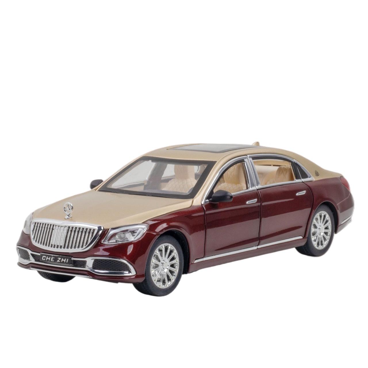

Модель автомобиля из сплава Benz Maybach GLS600 в масштабе 1/24, литая игрушечная машина, имитация звука и света, игрушки-модели транспортных средств, подарки для детей коричневый