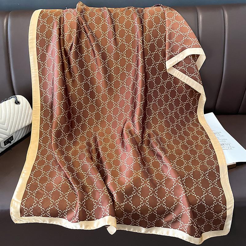 Elegant Imitation Silk Scarf for Women - Versatile Shawl & Head Wrap, Perfect for Casual Outings