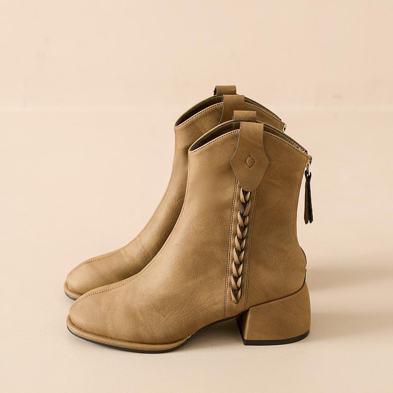 

Британские женские ретро ботинки Мартин на толстом каблуке с острым носком, осенне-зимние новинки, простые и универсальные, с элегантным темпераментом, модные короткие ботинки 40 хаки