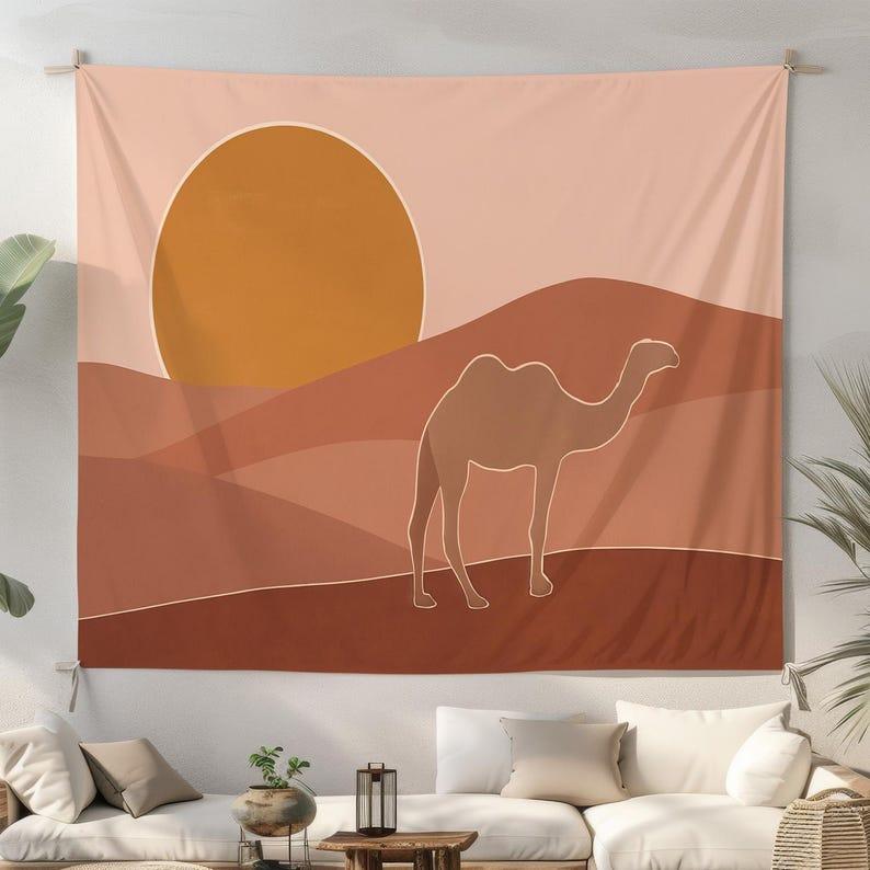 Camel Desert tapestry 75x100 чёрный