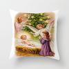 Christmas Angel Santa Claus Pillow Cover Holiday Home Decor Sofa Cushion Cushion Cover