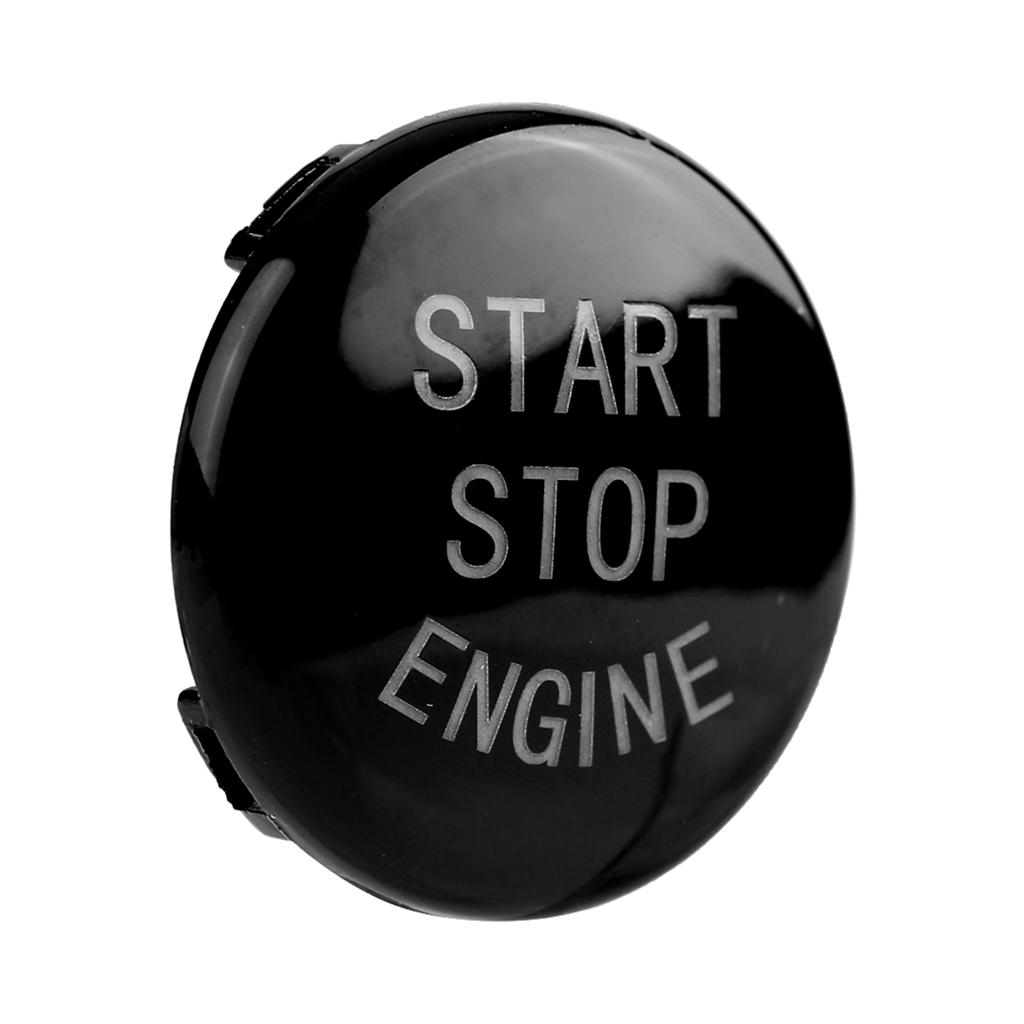 Car One Key Start Button Engine Ignition Switch Cover for BMW E Disk Bottom (Black)