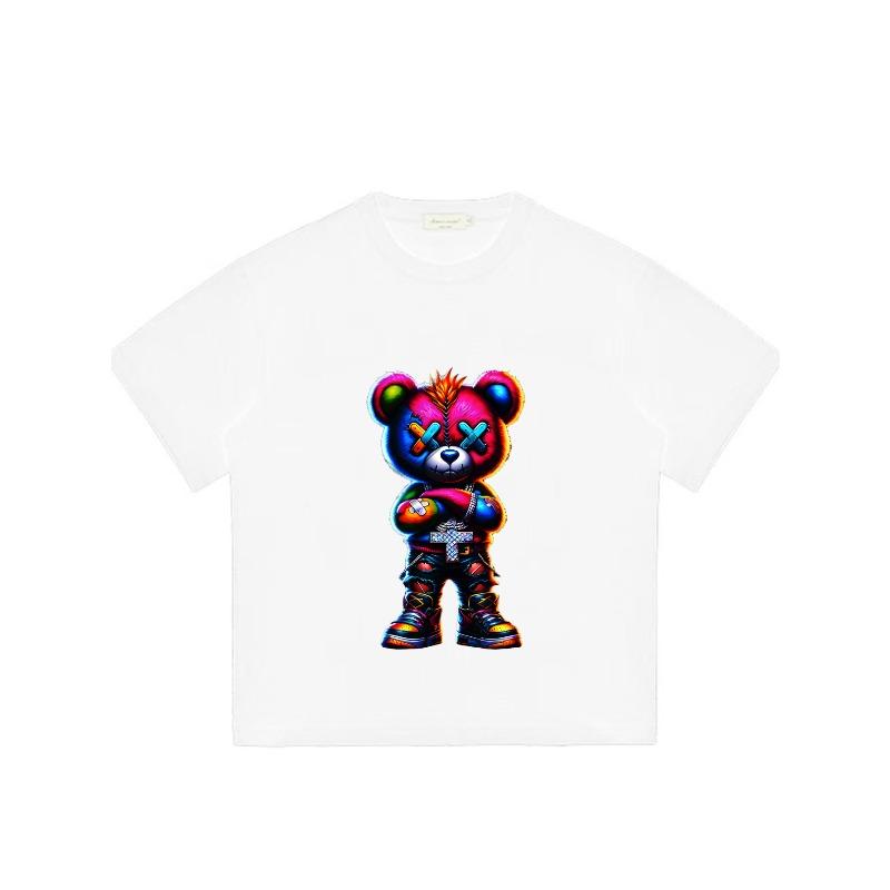 Unisex Oversized T Shirt Black Kaws Bear Graffiti Print Streetwear Fashion Casual Wear for Men and Women Artistic Design Trendy Outfit Statement Piece