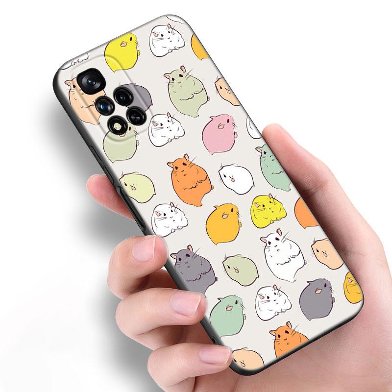 

Милый милый питомец хомяк черный силиконовый чехол для телефона для Xiaomi POCO X3 X4 NFC F5 M3 M4 M6 X5 X6 Pro F3 F4 GT 5G C55 C65 M5 POCO M3