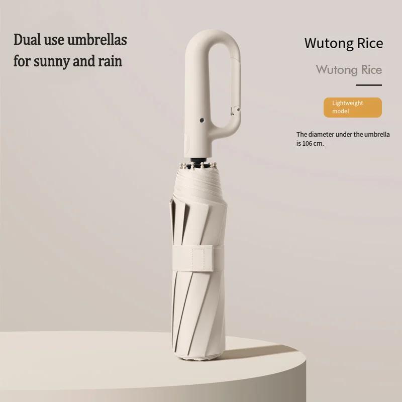 

2025 Автоматический зонт Двойной зонт 125 см Ветроустойчивый Дождестойкий Зонт-наоборот Карабин Легко носить Компактный дизайн Aluminum&10K бежевый