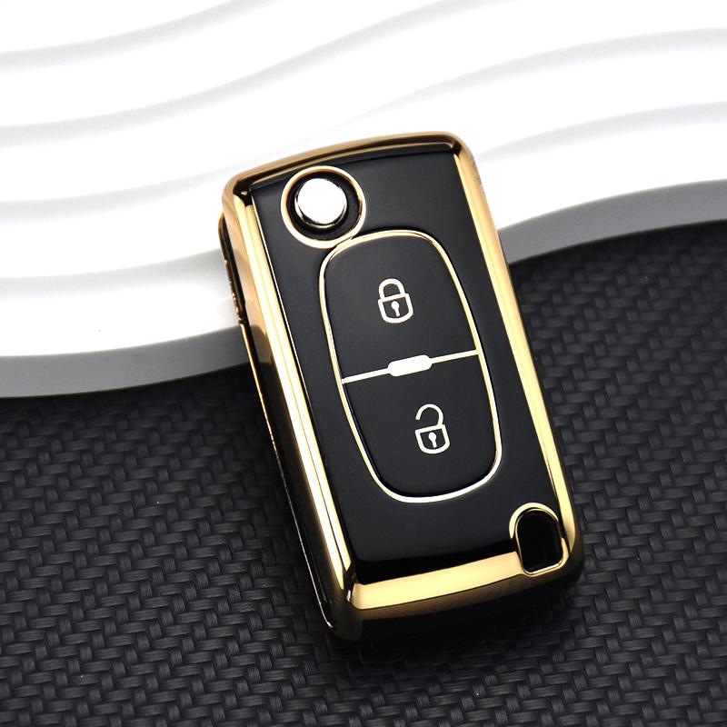 For Peugeot Partner Tepee 207 307 308 407 For Citroen C-Crosser C3 C4 Picasso Berlingo 2 Buttons Key Case Cover Case Keychain