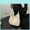 Stylish Large Capacity Women's Handheld Woven Tote Bag For Summer Commute In White Brown Khaki