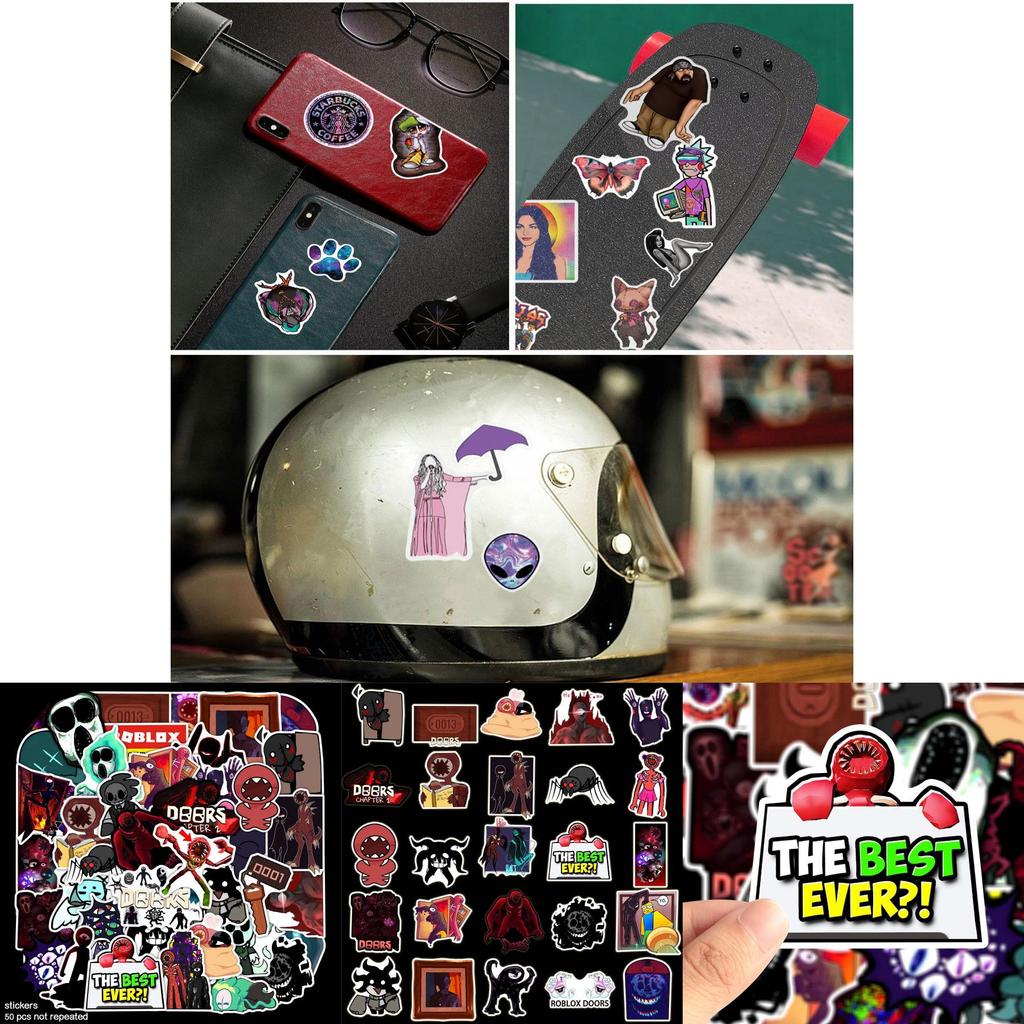 50pcs Waterproof Stickers With Doors Roblox Figure Perfect For Scrapbooking And Personalization