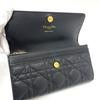 Dior S5039UWC Lady Christian Dior Cannage Caro Long Wallet Calfskin Black Unused