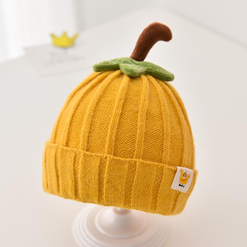 Winter Baby Knitted Hat Cute Pumpkin Toddler Beanies 6-36 Months Boy Girl Thick Woolen Warm Crochet Bonnet Children Pullover Cap