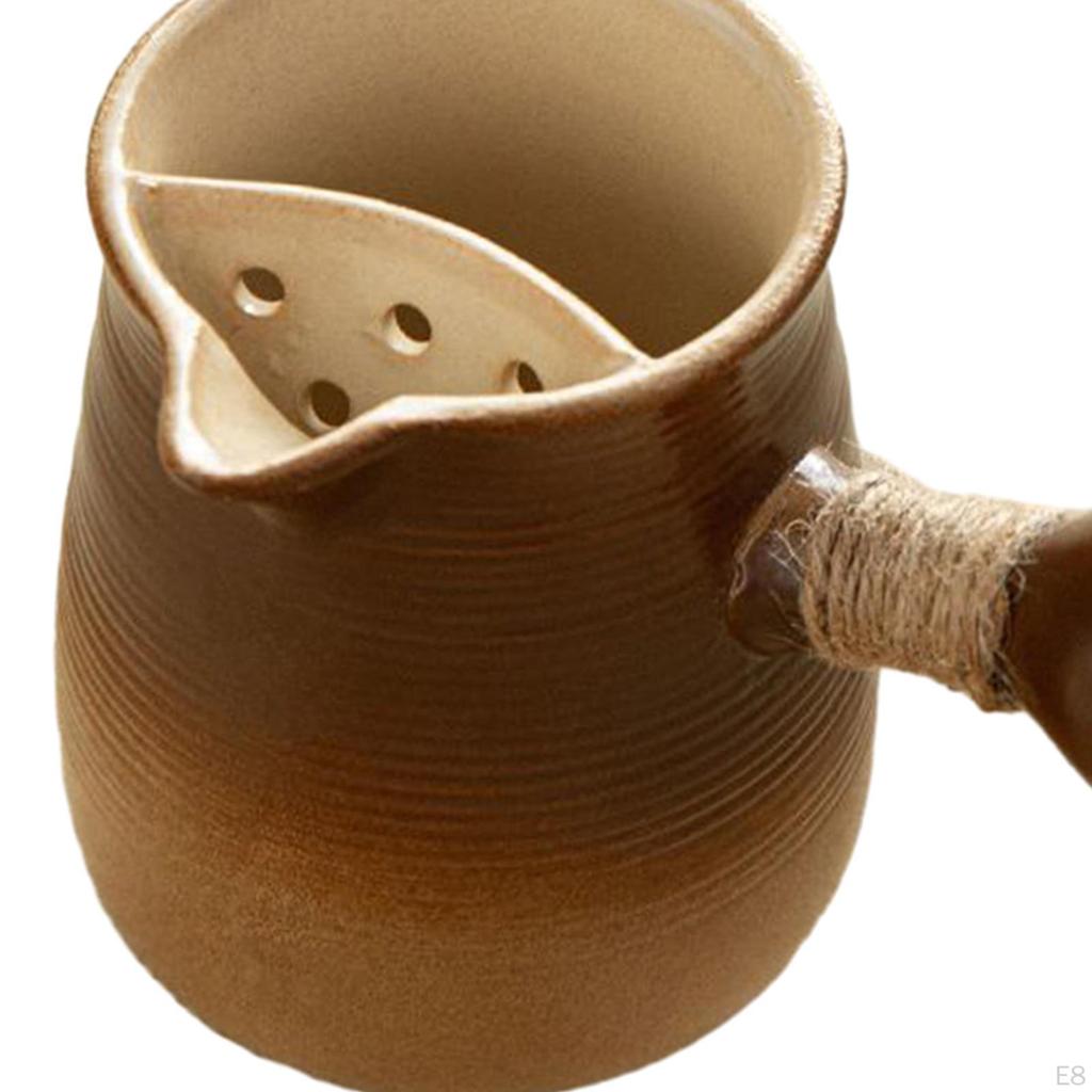 Ceramic Teapot Porcelain Tea Pot with Rope Wrapped Handle Maker for Home Lovers Gift Picnic