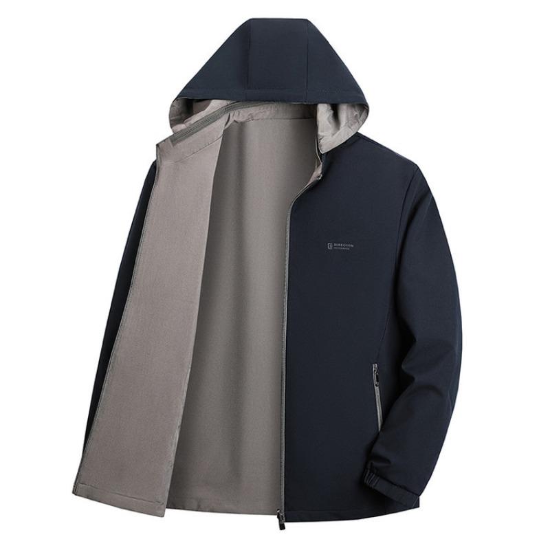 

Middle-aged men s hooded jacket jacket spring and autumn 2025 new dad casual jacket top clothes padded clothes 4XL темно-синий