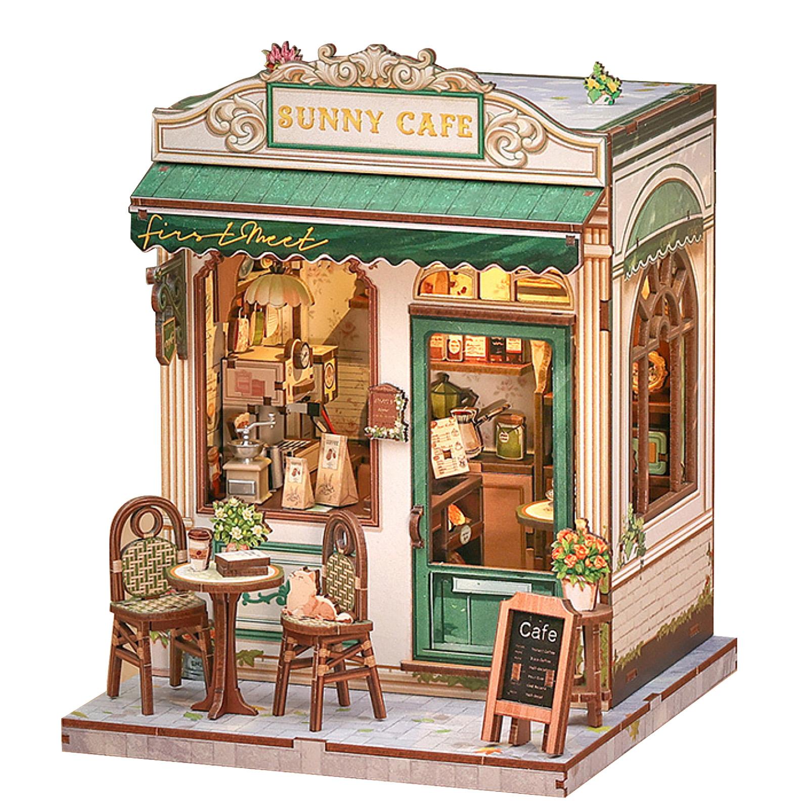 

Кит для книжной полки Сделай сам Миниатюрная сцена Коттедж 3D Сделанная вручную Деревянная Сборная Игрушка с Инструкцией для Гостиной Спальни