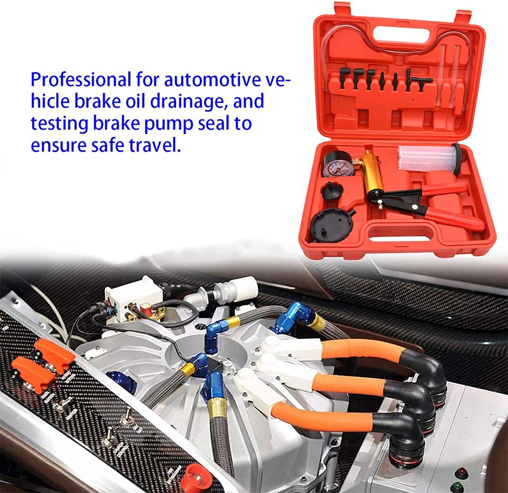 Hand Held Manual Vacuum Pump Brake Clutch Bleeder Tester Set Bleeding Kit Car Motorbike Detection Manual Vacuum