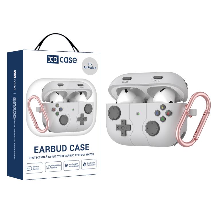 For AirPods 4 XDcase Retro Game Console Style Silicone Earbuds Case For AirPods 4 темно серый