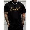 European Size Funny Tshirts Mens Clothes Limited Edition Graphic T-Shirt for Men - Bold Tee with Striking Golden and White Text Urban Streetwear Style