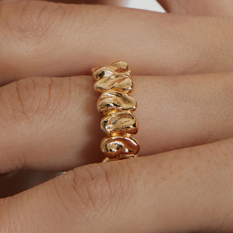 Invisible collage PATTERN BRUSH RING_GOLD