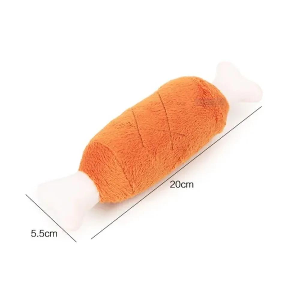 Dog Toys Plush Sounding Double Bone Drumstick for Pets Interactive Chew Toys for Small Medium Dogs