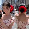 Large Hair Rope Women Lace Fabric Scrunchies Hair Ties Elastic Ponytail Hairband