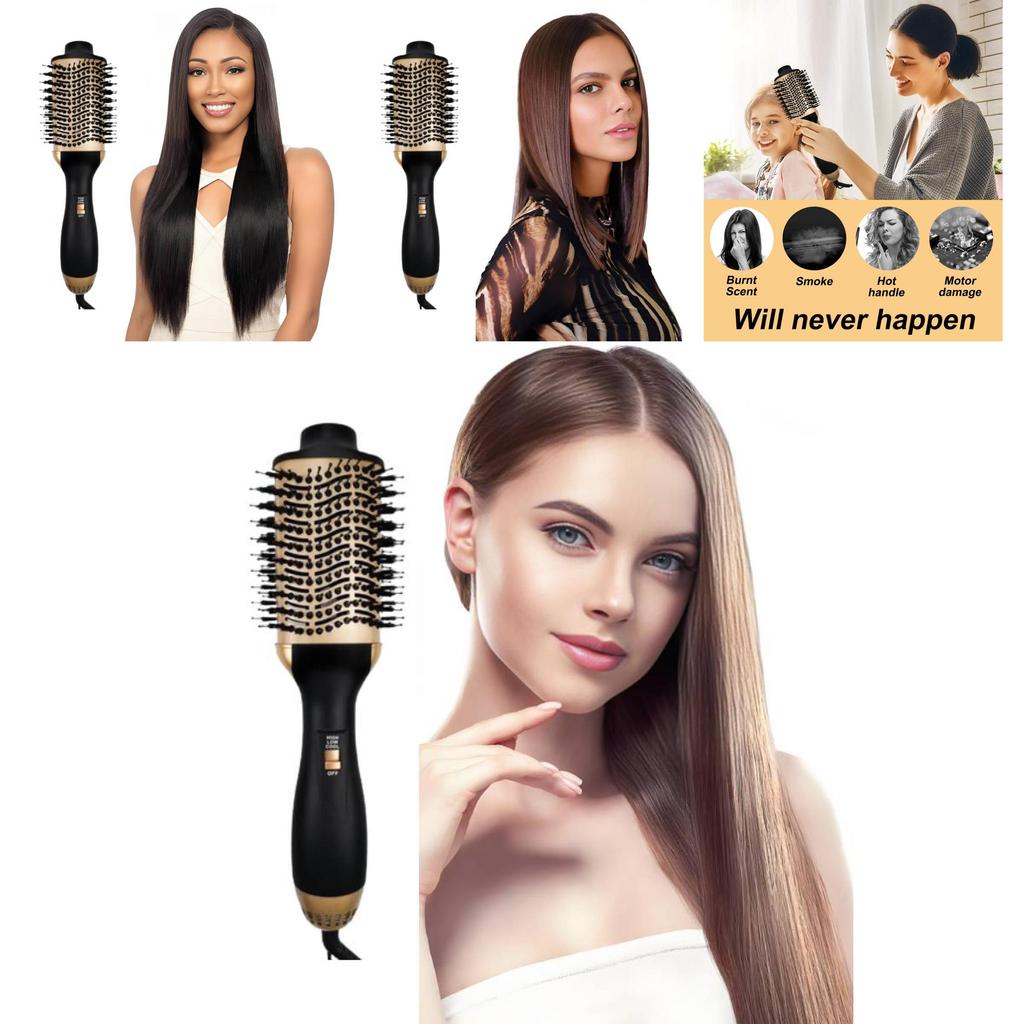 Premium 4 In 1 Hot Air Brush Hair Dryer With 3 Speed Settings For Effortless Styling