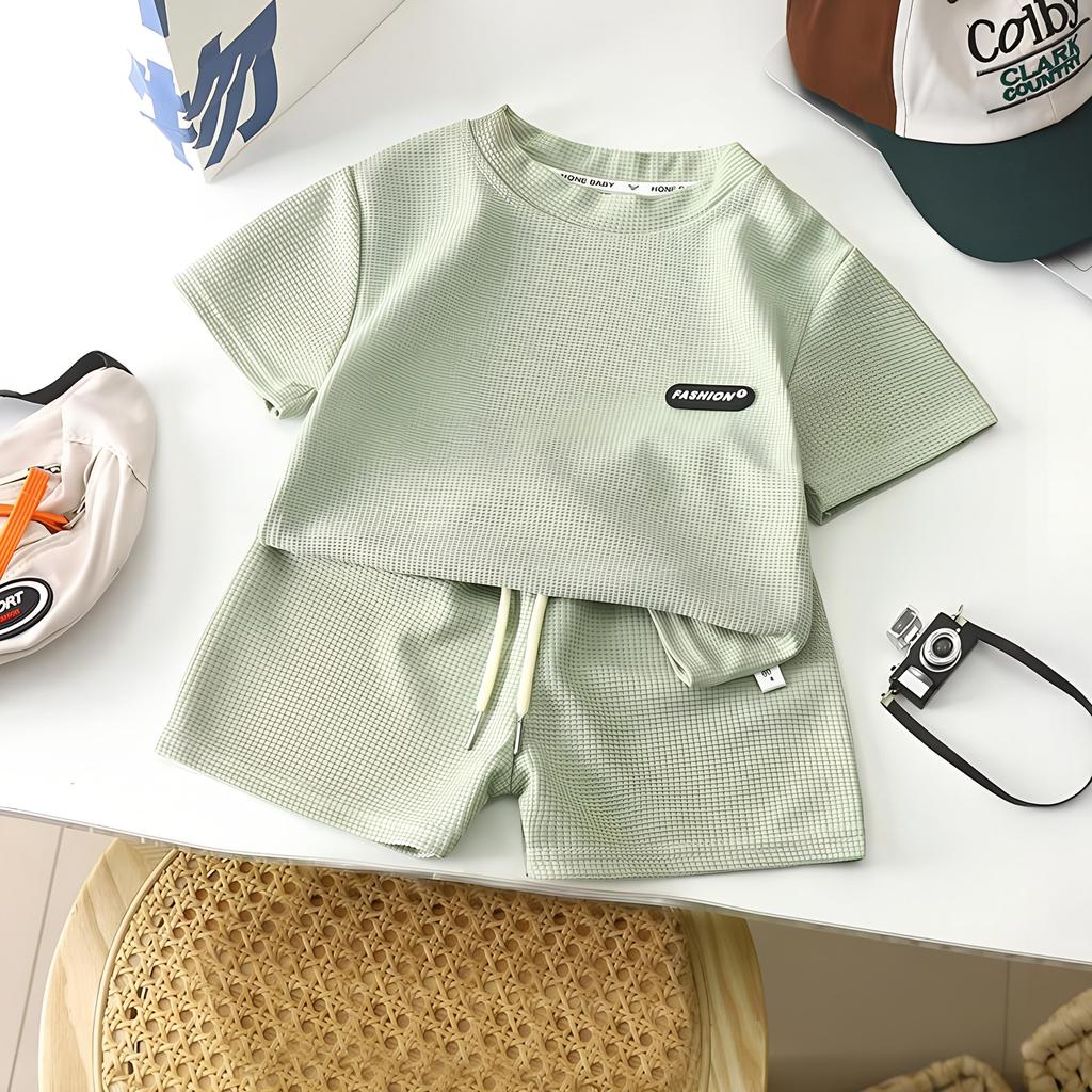 2 Stücke Casual Kinder Kurzarm Shorts Sets Sommer Kinder Kleidung Junge Mädchen Baby T Hose Outfits Soild Farbe Trainingsanzüge 1-8 jahre