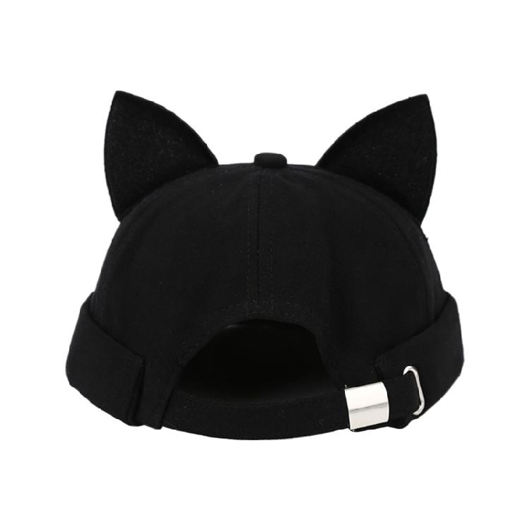 Путешествующая Шляпа-Ушки Кошки Однотонная Шляпа-Ушки Кошки для Подростков Защищающая от Солнца Шапка-Бини чёрный