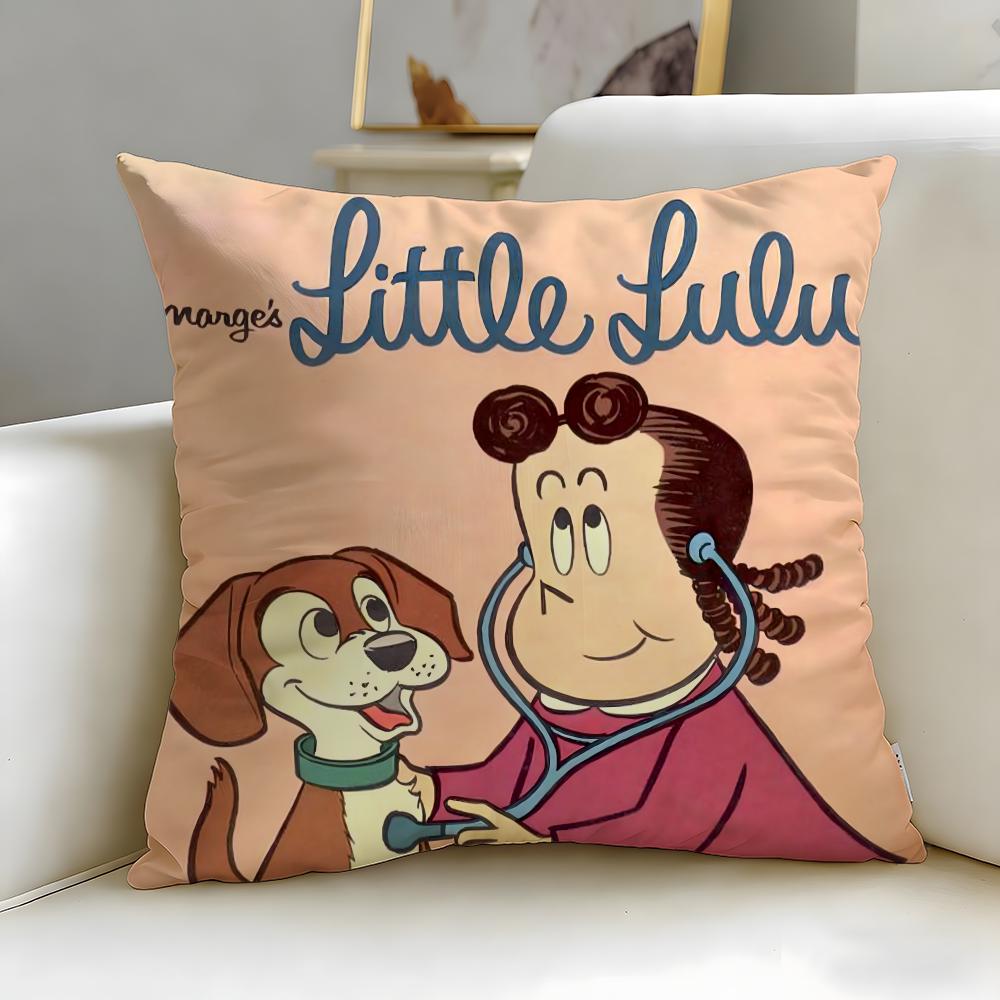 classic cartoon The Little Lulu Show Cushion Cover Soft EasyWash Pillow Case Versatile for Couch Bed Travel and Office