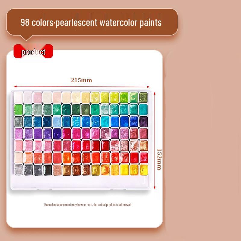 Pearlescent Dunhuang Gold Watercolor Set: 60 Colors for Painting & Nail Art