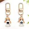 Cartoon Budgie Zinc Alloy Keychain: Cute Orange & White Pet Pendant for Backpack or Keys