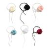 Fabric Flower Tie Choker Necklace Long Rope Lock Collarbone Chain Fashion Neck Decoration Fabric Floral Tie-Up Choker