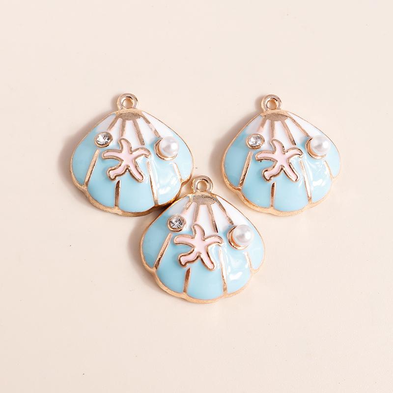 10pcs Cute Marine Life Charms for Jewelry Making Enamel Starfish Shell Mermaid Charms Pendants for DIY Necklaces Earrings Gifts