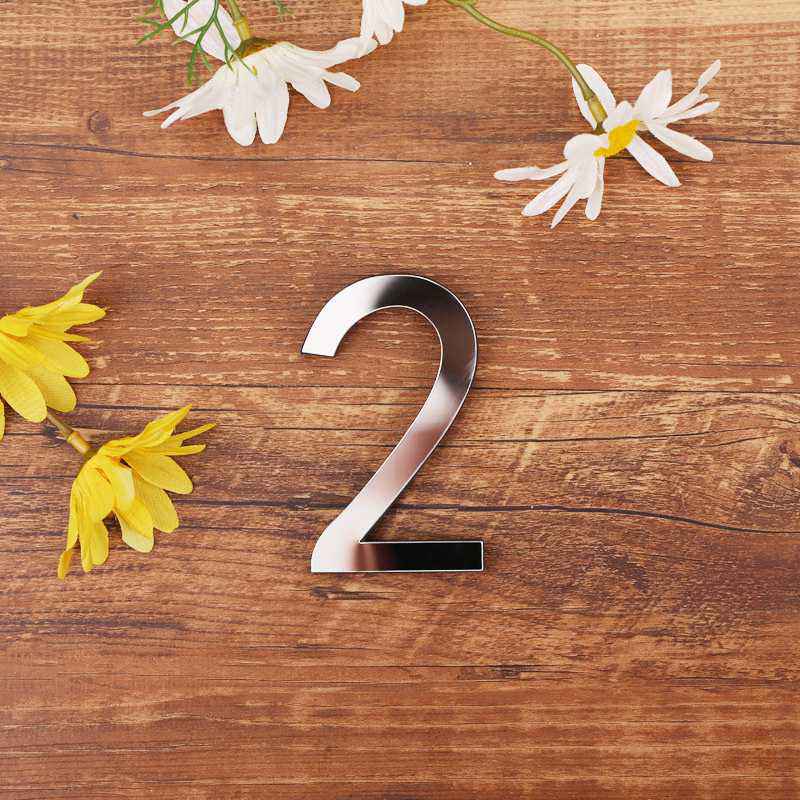 Home Decoration Acrylic Cross-Border Hot Wall Stickers Letters Creative Arabic Numerals Decorative Mirror Word Eva