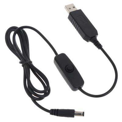 USB Güç Arttırma Hattı 5V ila 12V 5.5x2.1mm Kablo Yönlendiriciler Hoparlör LED Şerit Fan için AÇIK KAPALI Anahtarlı