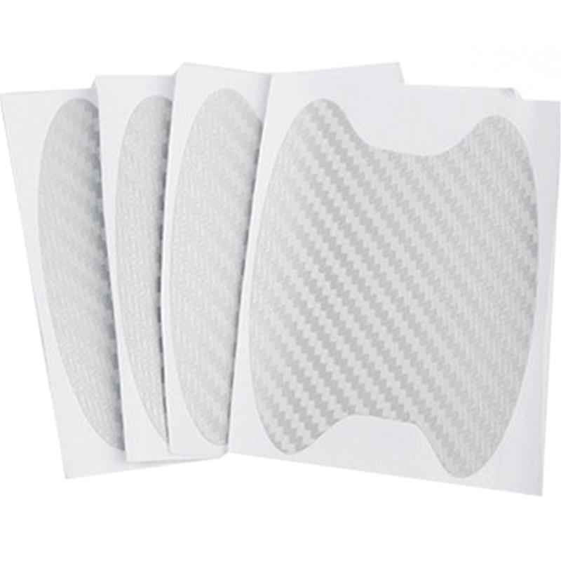 

4 шт./компл. наклейка на дверь автомобиля из углеродного волокна, устойчивая к царапинам крышка, защитная пленка для автоматической ручки, внешний Стайлинг, автомобильные аксессуары серебряный