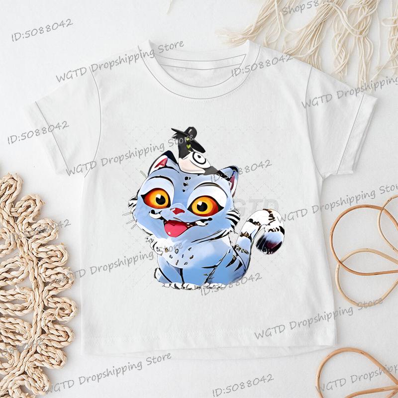 Cartoon Tiger Print KPop Demon Hunters T-shirt Boys Girls Funny Crewneck Casual Short Sleeve Anime Streetwear Korean Ulzzang Tee