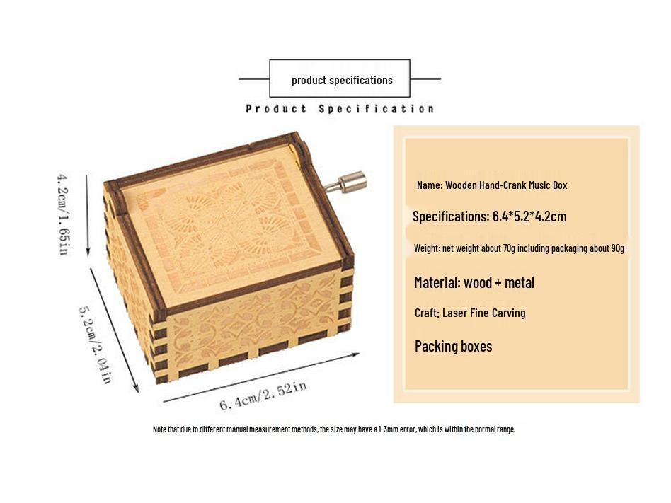 Handkurbel Harry Potter Schloss im Himmel Massivholz Spieluhr - Frohe Weihnachten für Alice