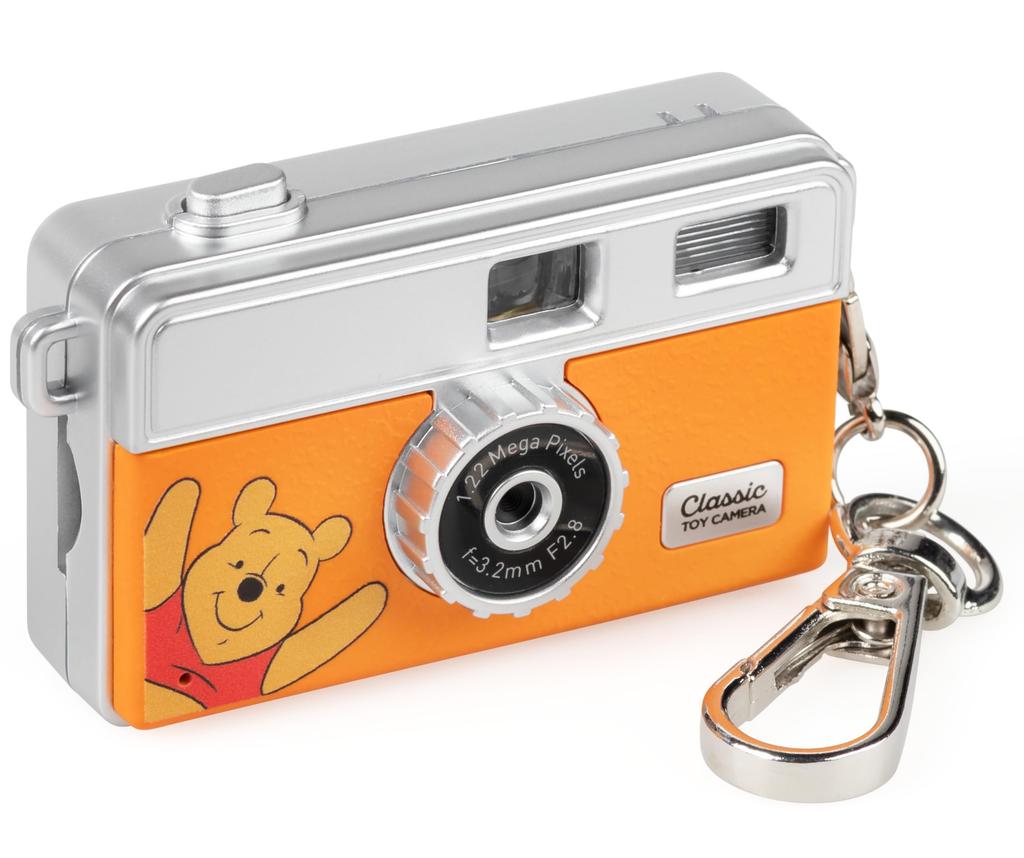KENKO PIENI M PH Mini Toy Camera with Winnie the Pooh Keychain, 1.22 Megapixels, 0.96-inch Monitor, MicroSD Card Storage, PhotoVideo Recording, and