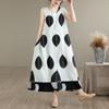DIMANAF New 2026 Women Plus Size Summer Lady Long Dress Black Vest Sleeveless Loose Oversize Maxi Floral Print Sundress Beach Clothing