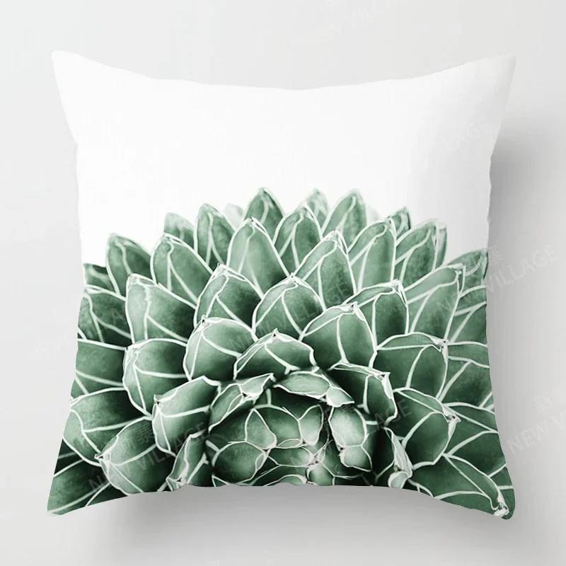 Nordic fall home decor autumn throw pillow case sofa Cushion cover modern 45x45cm 45*45 50x50 60x60cm 40*40cm green leaf plant