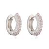 18K Gold Plated Zircon Hoop Earrings for Women Micro Paved Cubic Zirconia Huggie Earrings Elegant Brass Hoop Earrings