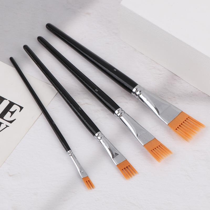 1/4PCS Nylon Bristle Watercolor Brushes Available In Multiple Sizes For Artists' Variety Of Painting Accessories